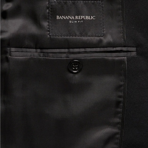 NWT Banana Republic, navy blue and black tuxedo jacket only, 38R Slim Fit - Picture 10 of 16